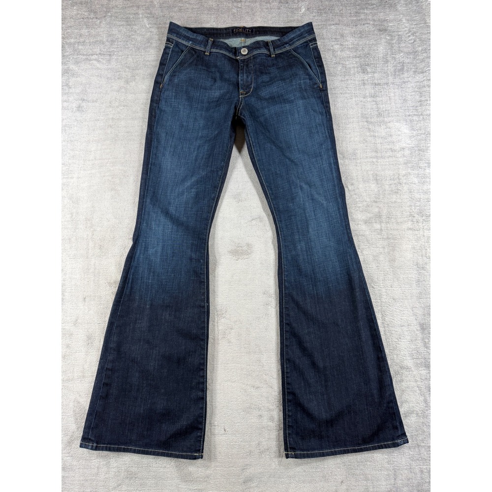 Fidelity Denim Jeans Women 28 Blue Flare Gin Blossom Dark Stretch Ritz Trouser